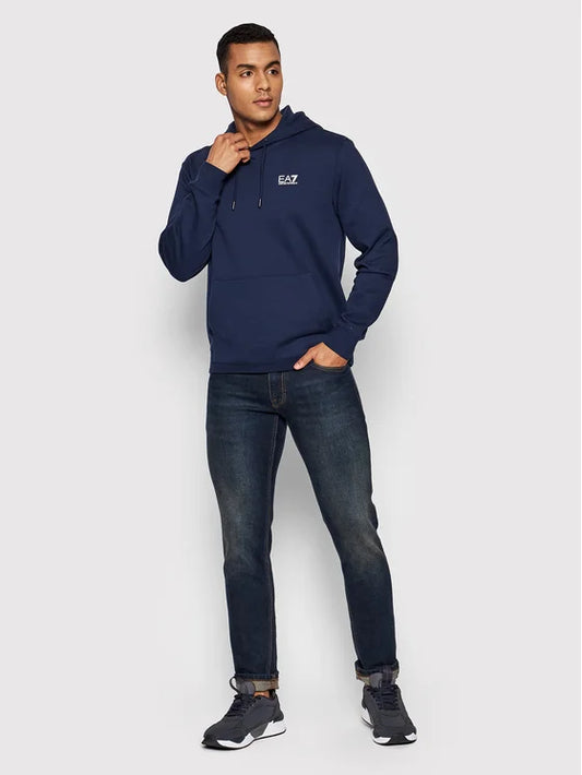 FELPA NAVY EA7 Felpa Core Identity con cappuccio