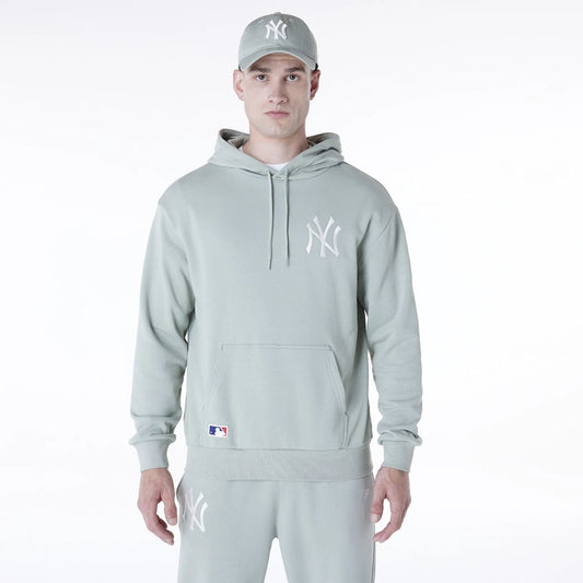 New York Yankees MLB League Essential Pastel Green Oversized Pullover Hoodie