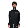 Felpa Icon Full Zip con Bande e Collo a Lupetto in Triacetato