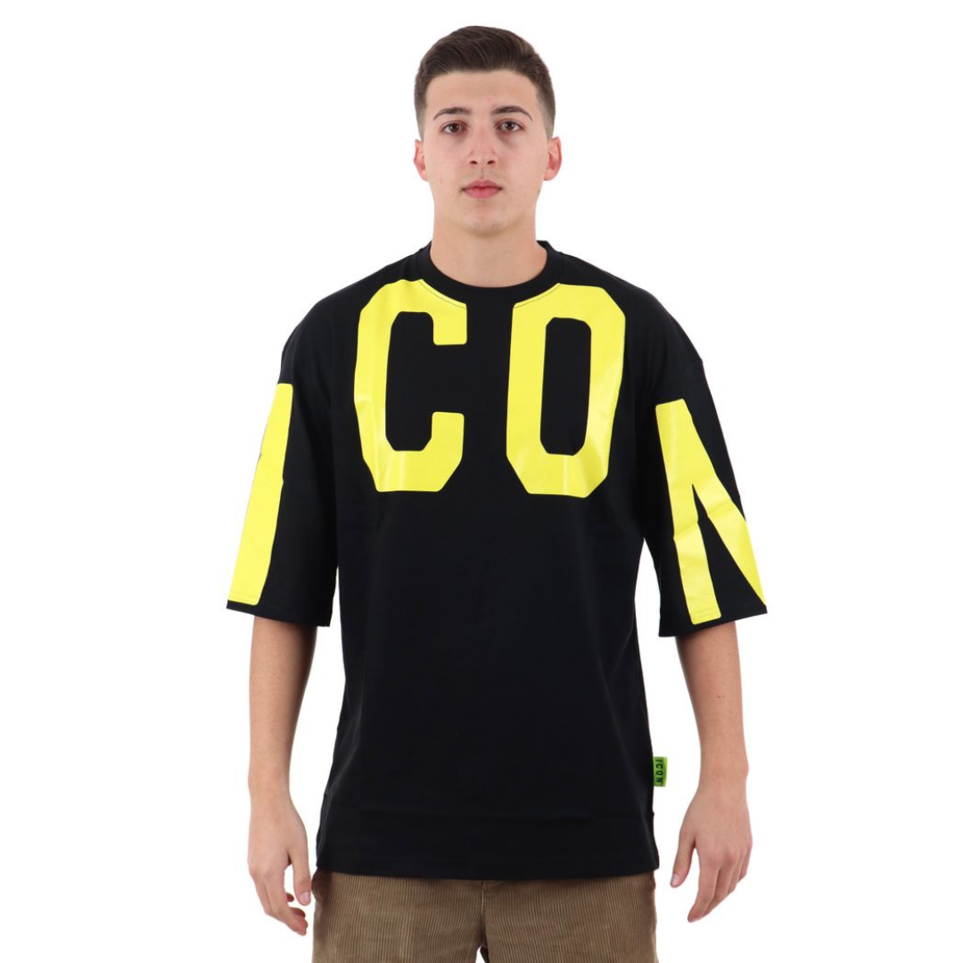 T-shirt Icon con Logo Grande Giallo
