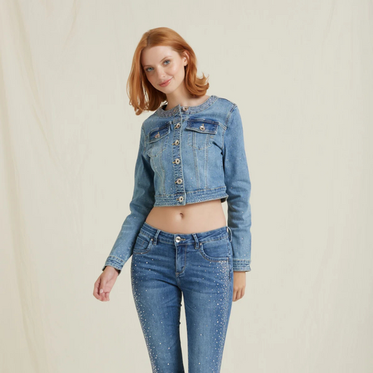 Giacca Denim con Strass