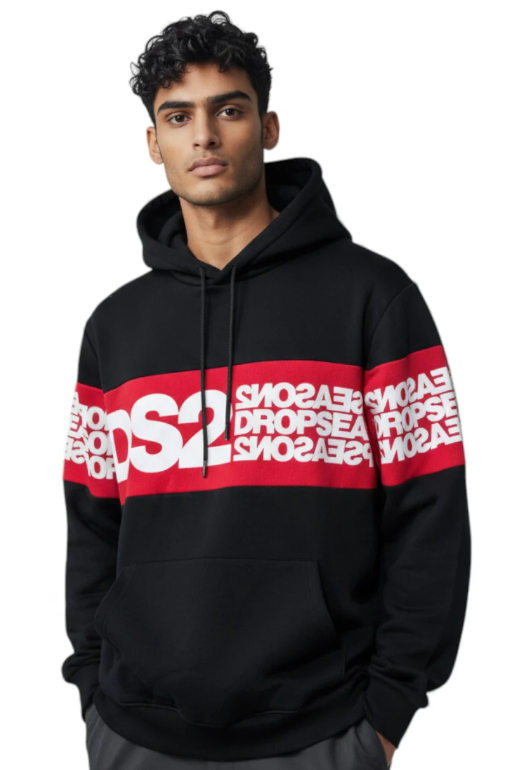 FELPA CON CAPPUCCIO DS2 100% COTONE