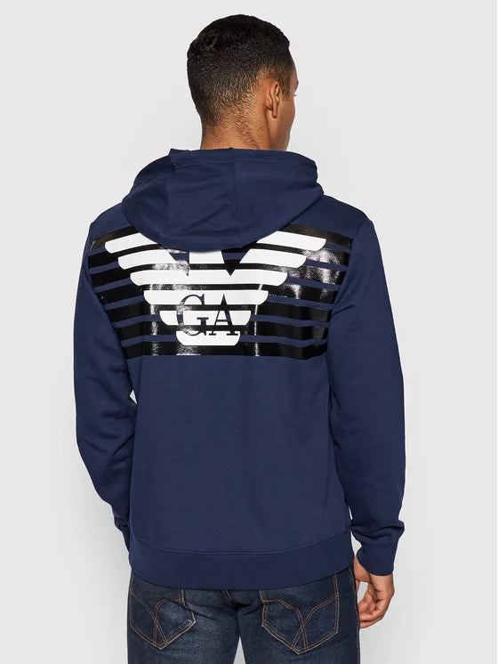 FELPA NAVY EA7 Felpa Core Identity con cappuccio
